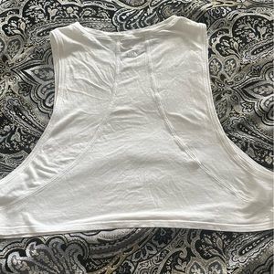 White LuLu Lemon Muscle Crop Top Shirt Tank